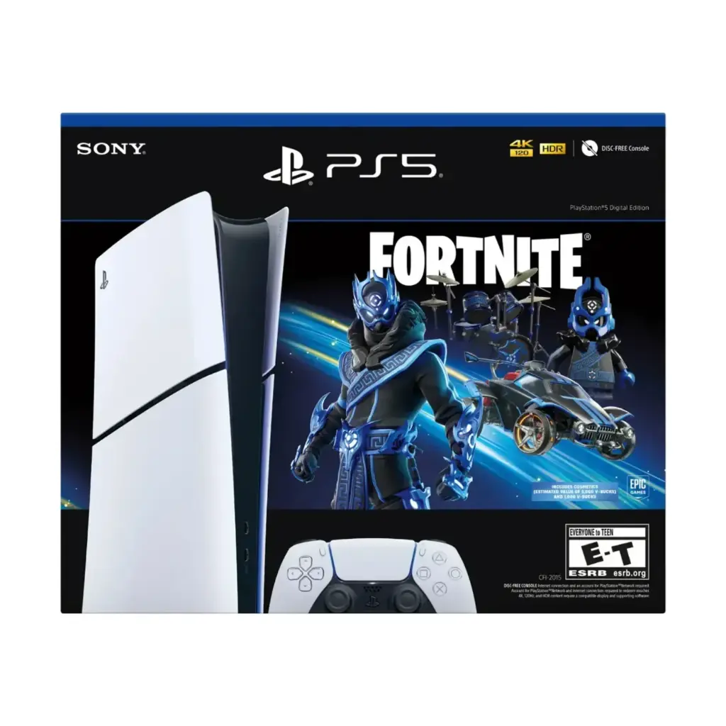 consola PS5 Slim Paquete Fortnite Cobalt Star de PlayStation 5 Edición Digital Slim: 