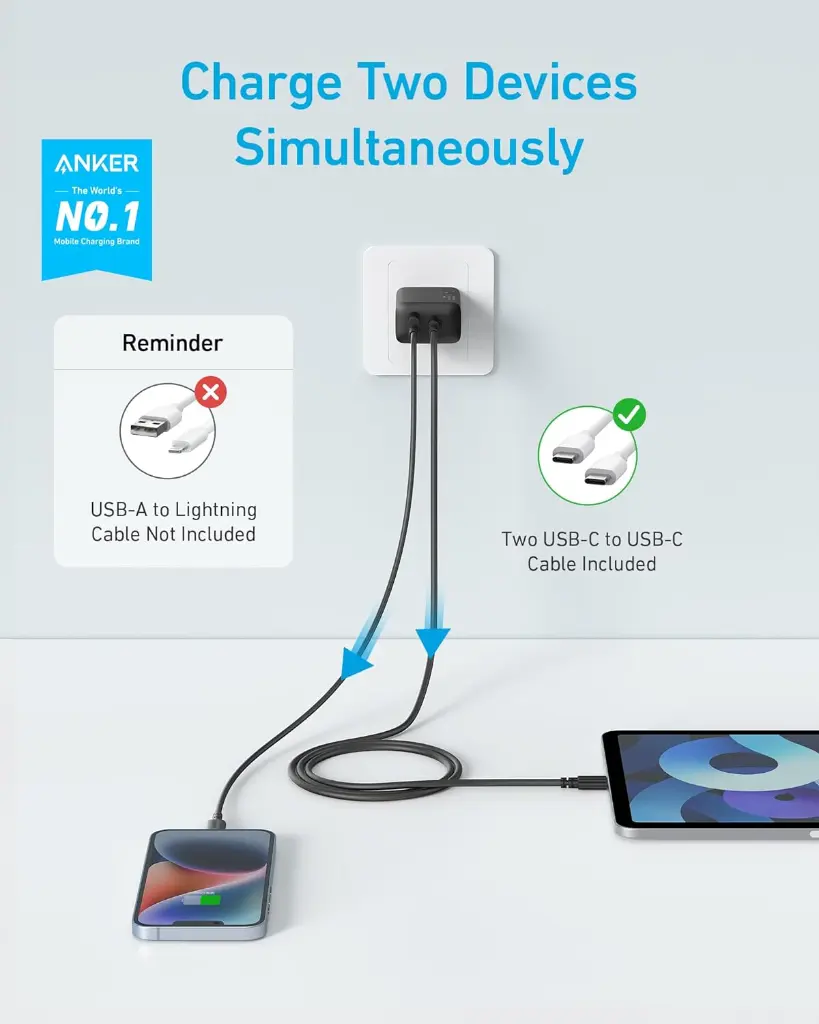 Cargador original Anker 20w (MFI certificado oficial para ser usado en equipos apple ) protocolos para ser usados en todo equipo entrada C samsung , apple , huawei , xiaomi y mas