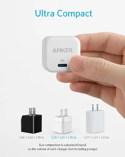 Cargador original Anker 20w (MFI certificado oficial para ser usado en equipos apple ) protocolos para ser usados en todo equipo entrada C samsung , apple , huawei , xiaomi y mas